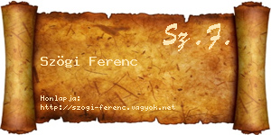 Szögi Ferenc névjegykártya