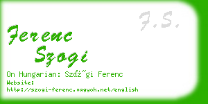 ferenc szogi business card